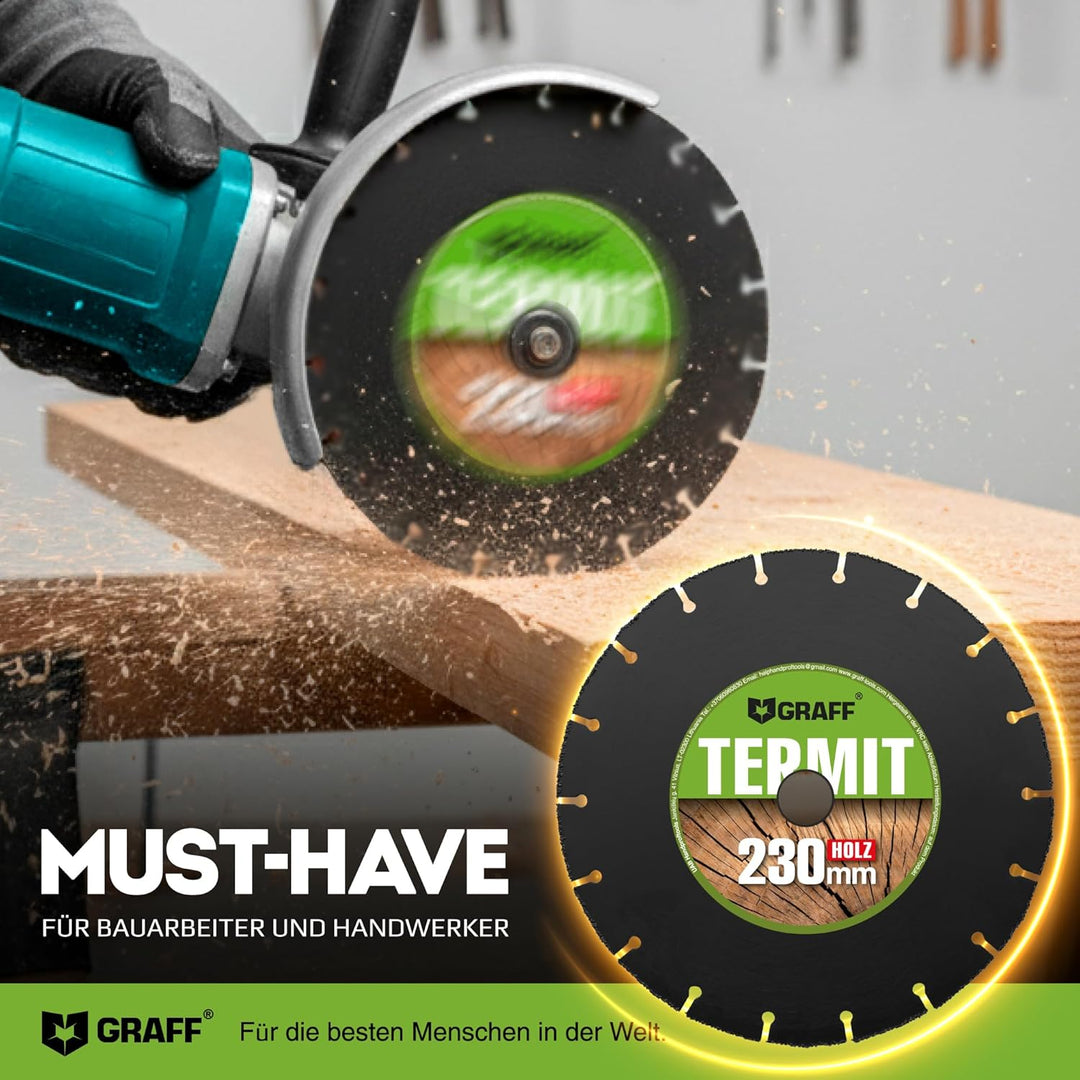 Hartmetall Flexscheibe für Holz GRAFF Termit 230mm - Winkelschleifer Multi Wheel Trennscheibe (wood