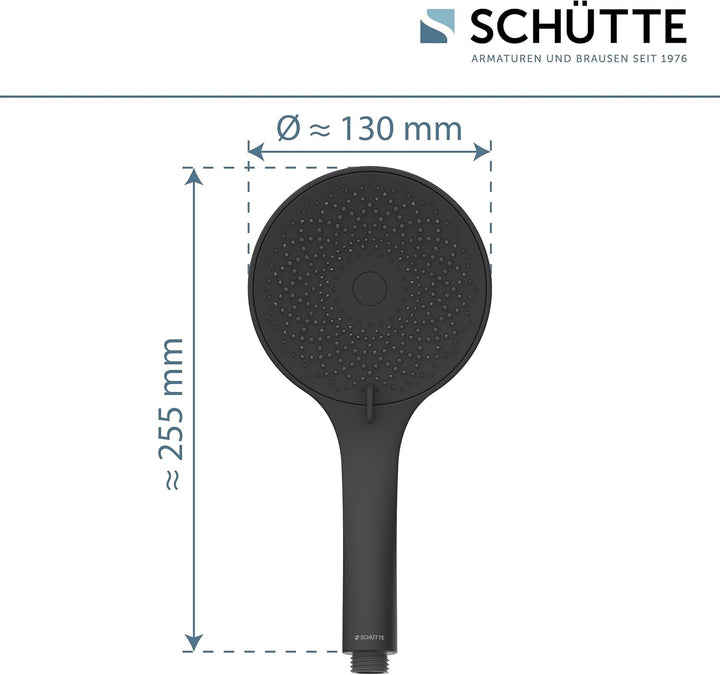 SCHÜTTE Handbrause CAPRI mit Samtstrahl-Technologie | Duschkopf mit über 300 Düsen und 3 einstellbar
