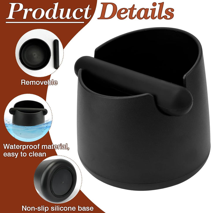 Abklopfbehälter für Siebträger und Kaffee Tamper Matte Silikon mit Reinigungsbürste Knock Box Espres