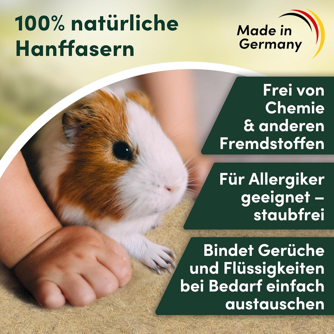 Hanfmatte auf 25 Meter Rolle x 50 cm breite | 5 mm Dicker Nagerteppich aus 100% Hanf | kompostierbar