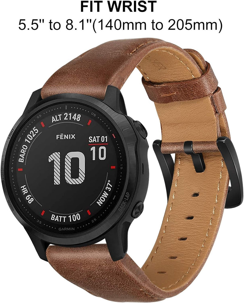 TRUMiRR Ersatz für Garmin Fenix 7S Pro/Fenix 7S Leder Armband, 20mm Quick Release Easy Fit Uhrenarmb