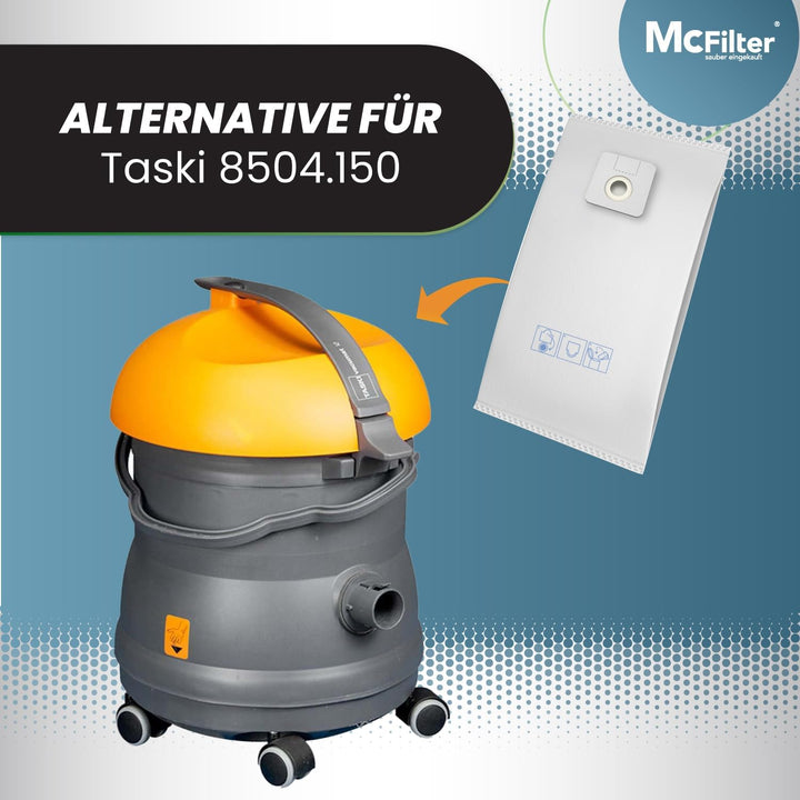 McFilter I 10 Staubsaugerbeutel kompatibel mit Cleanfix S 20, SW 20, Taski Bora 12 (8504.150), Vacum