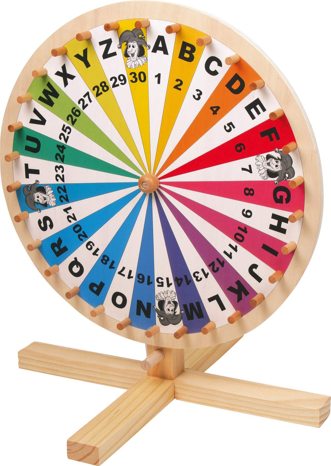 small foot Glücksrad aus Holz, auf jeder Tischplatte spielbar, Spielspass für die ganze Familie, ab