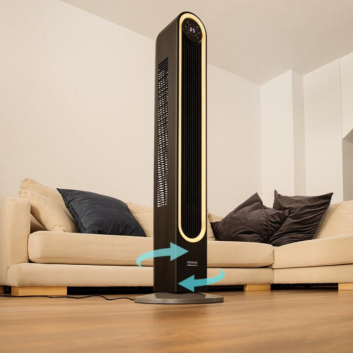 Cecotec - Turmventilatoren EnergySilence 9090 Skyline Smart Light von 106 cm, 65W, LED -Licht, takti