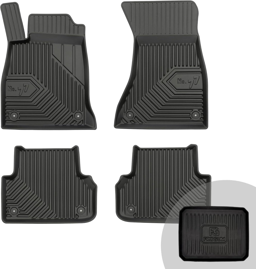 FROGUM No.77 Gummimatten Ganzjahresset von Auto Fussmatten Autofussmatten für Audi A4 B9 ab 2015 | L