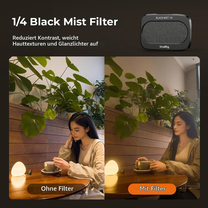 SMALLRIG Split Pocket 4P Filterkit für DJI Osmo Pocket 4P | Mit CPL, 1/4 Black Mist, VND1–5, Sockel,