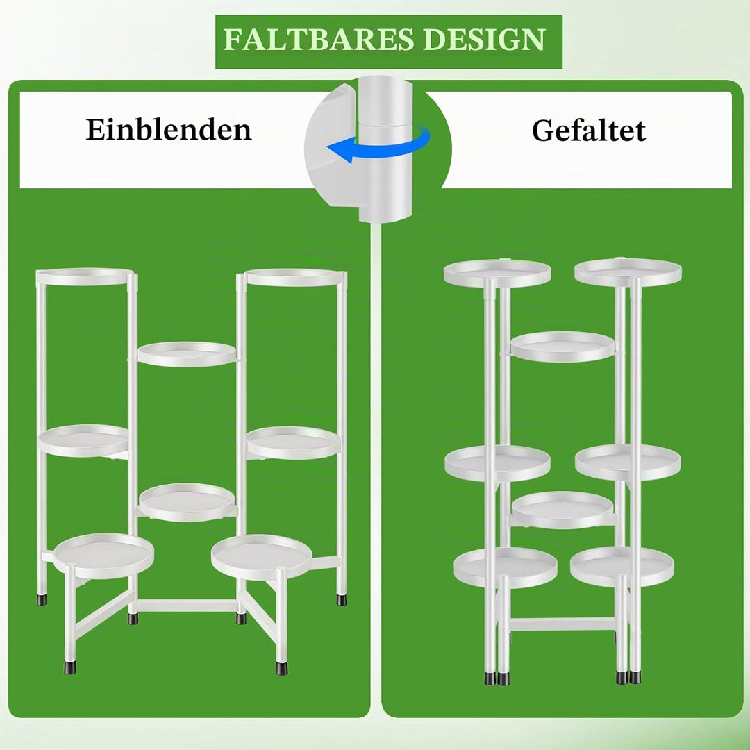 8 Etagen Pflanzenregal Blumenregal, Pflanzenständer Blumenständer Metall, Blumentopfständer Blumentr