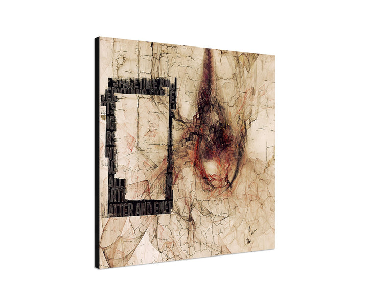 Poetisch 60x60cm schlichtFraktal beige braun Abstraktes Bild auf Leinwand Abstrakt165- dekorativer E