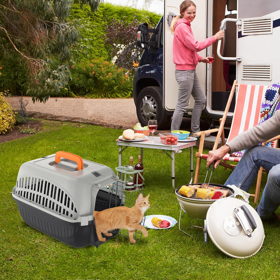 NAIZY Transportbox Hundebox Katzenbox 48x32x32 cm Katzentransportbox PP-Kunststoff Hund Transportbox