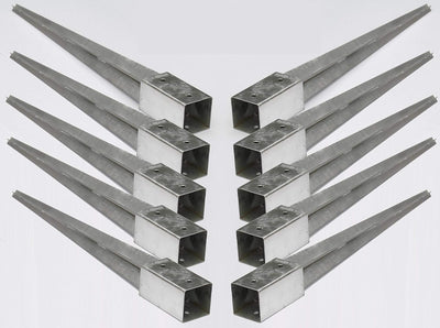 10 Stk 70mm Pfostenträger Einschlaghülse Bodenhülse kurz 600mm Holz-pfosten Zaun