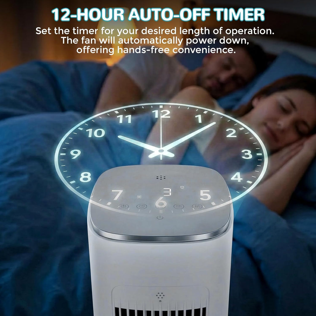 LIFERUN Turmventilator 97cm mit Wasserkühlung Fernbedienung Luftkühler 3-Geschwindigkeiten-4-Modi Ve