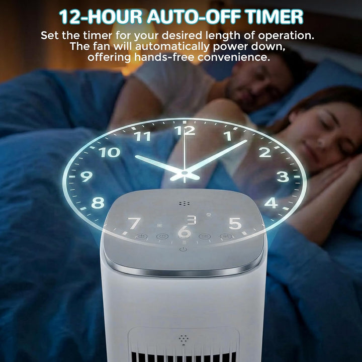 LIFERUN Turmventilator 97cm mit Wasserkühlung Fernbedienung Luftkühler 3-Geschwindigkeiten-4-Modi Ve