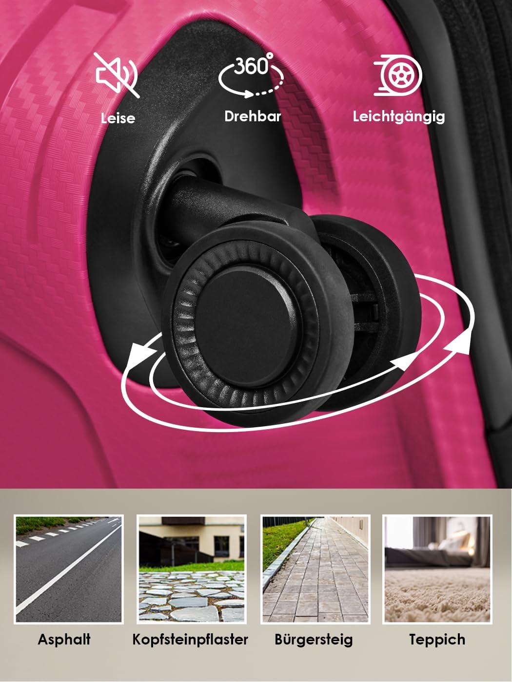 Smartbox Grosser Koffer XL Erweiterbar 76 cm, 111–120L Check-in Reisekoffer, Leichter Hartschalen Tr