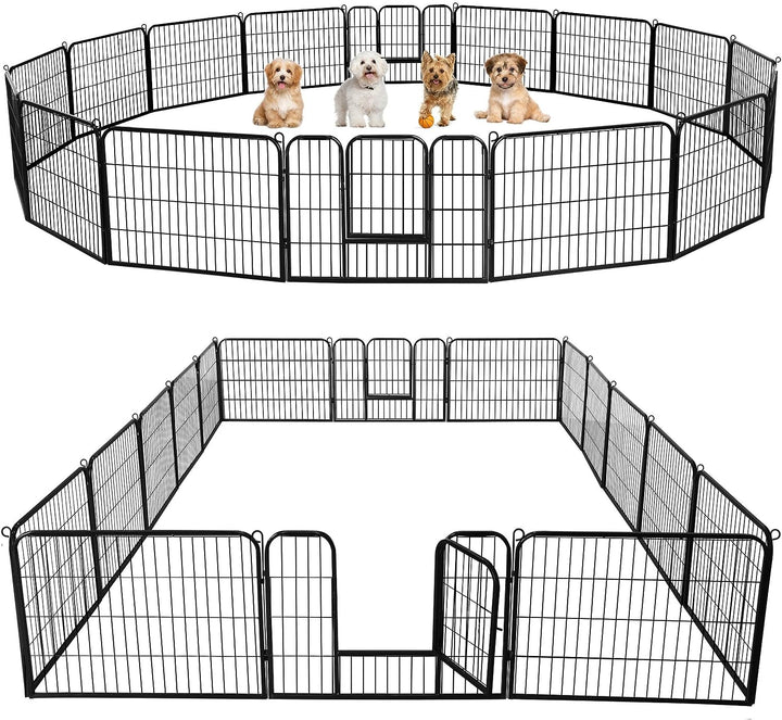 Yaheetech Welpenlaufstall Freigehege Welpenzaun Gehege Laufstall mit 2 Türen, aus 16 Panelen je Pane