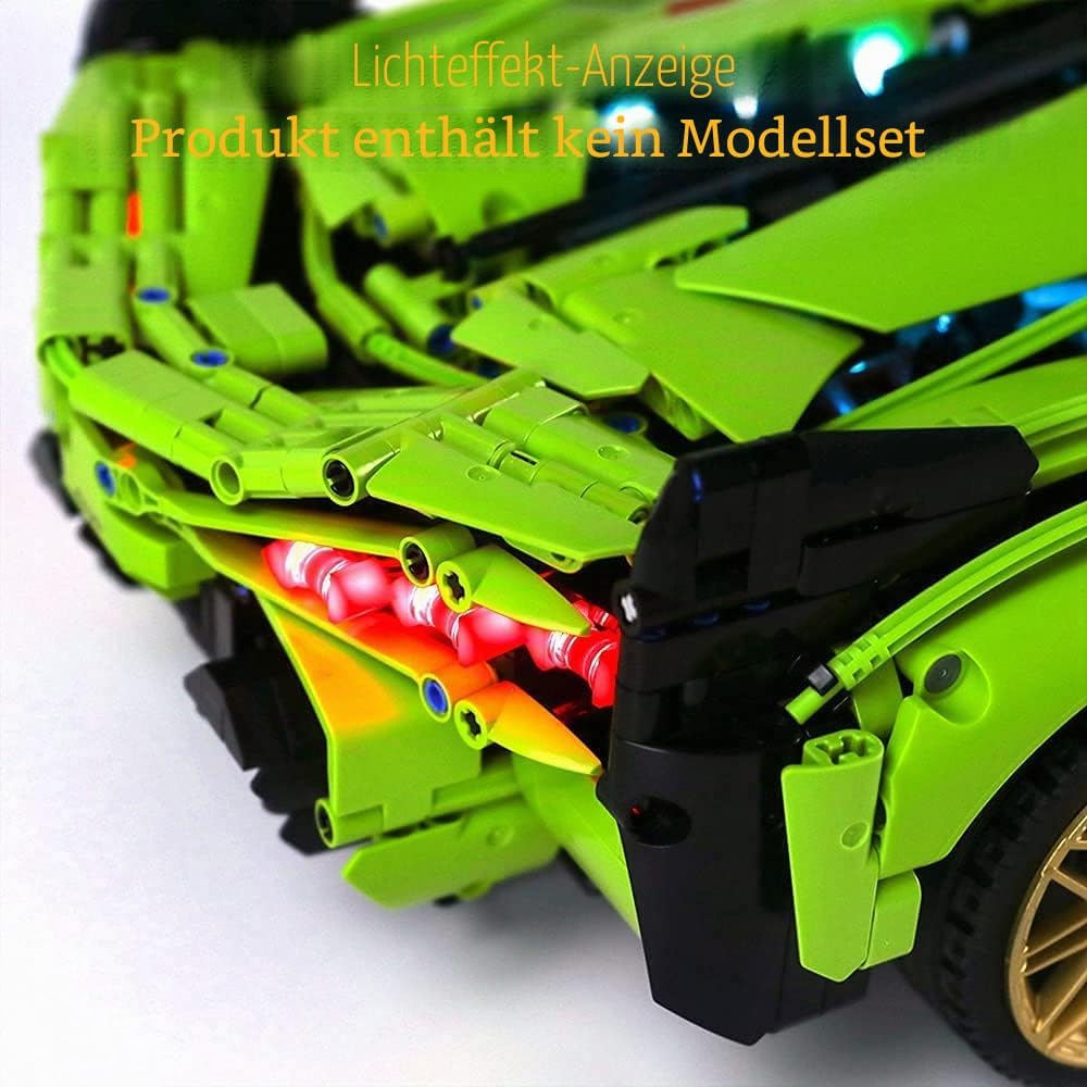 GEAMENT LED Beleuchtung Kit Kompatibel mit Lego Lamborghini Sian (Sián) FKP 37 - für Technic 42115 R