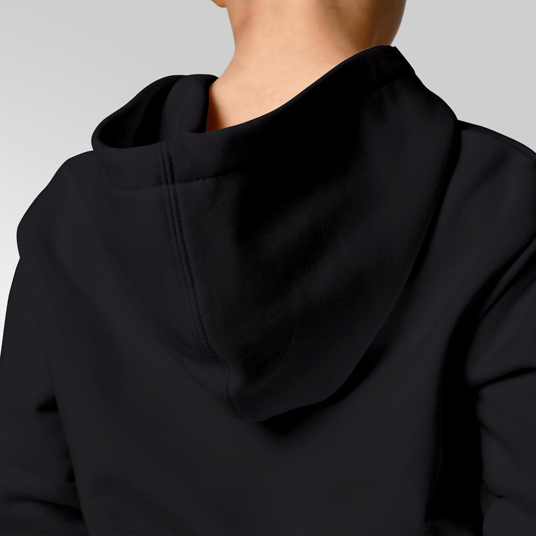 Neverless® Kinder Hoodie Mädchen Blumen Aufdruck Kapuzenpullover Sweatshirt Kapuze Schwarz 128, Schw
