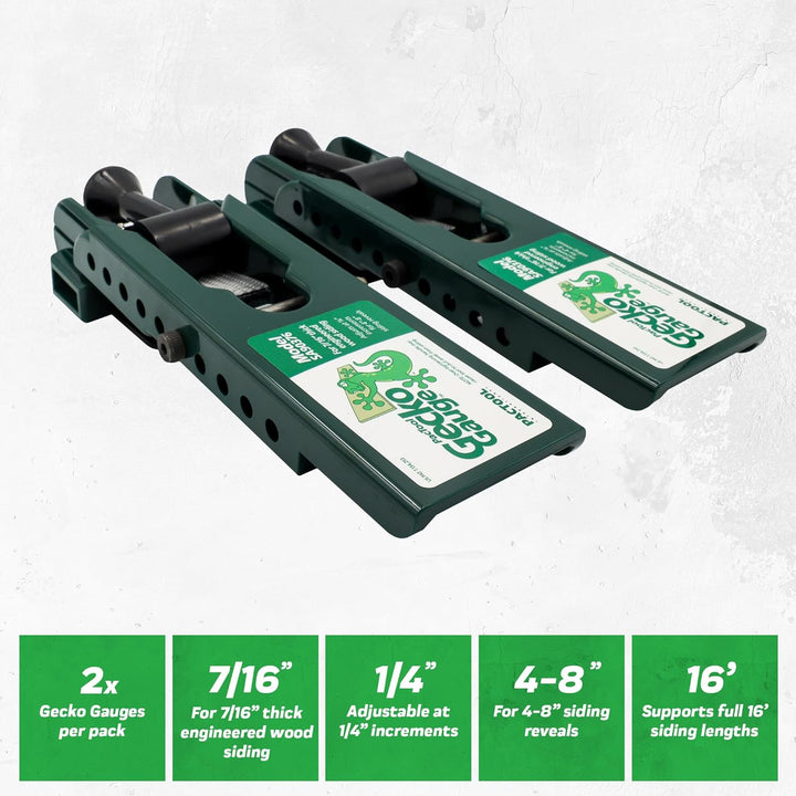 PacTool International Gecko-Messgerät, Faserzement, SA90376 Stärke für 7/16 Zoll dicke LP-Seiten., S