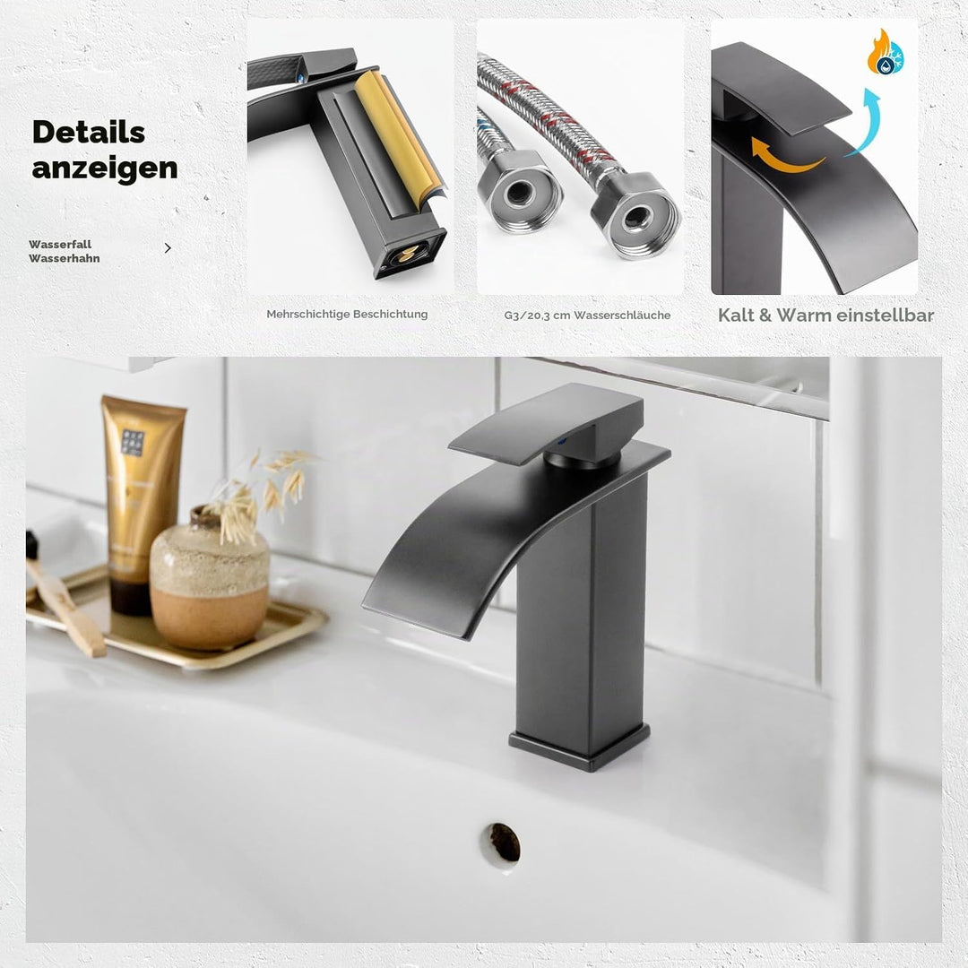 Wasserhahn Bad Waschtischarmatur Wasserfall Wasserhahn Bad Wasserfall Waschtischarmatur Einhandmisch