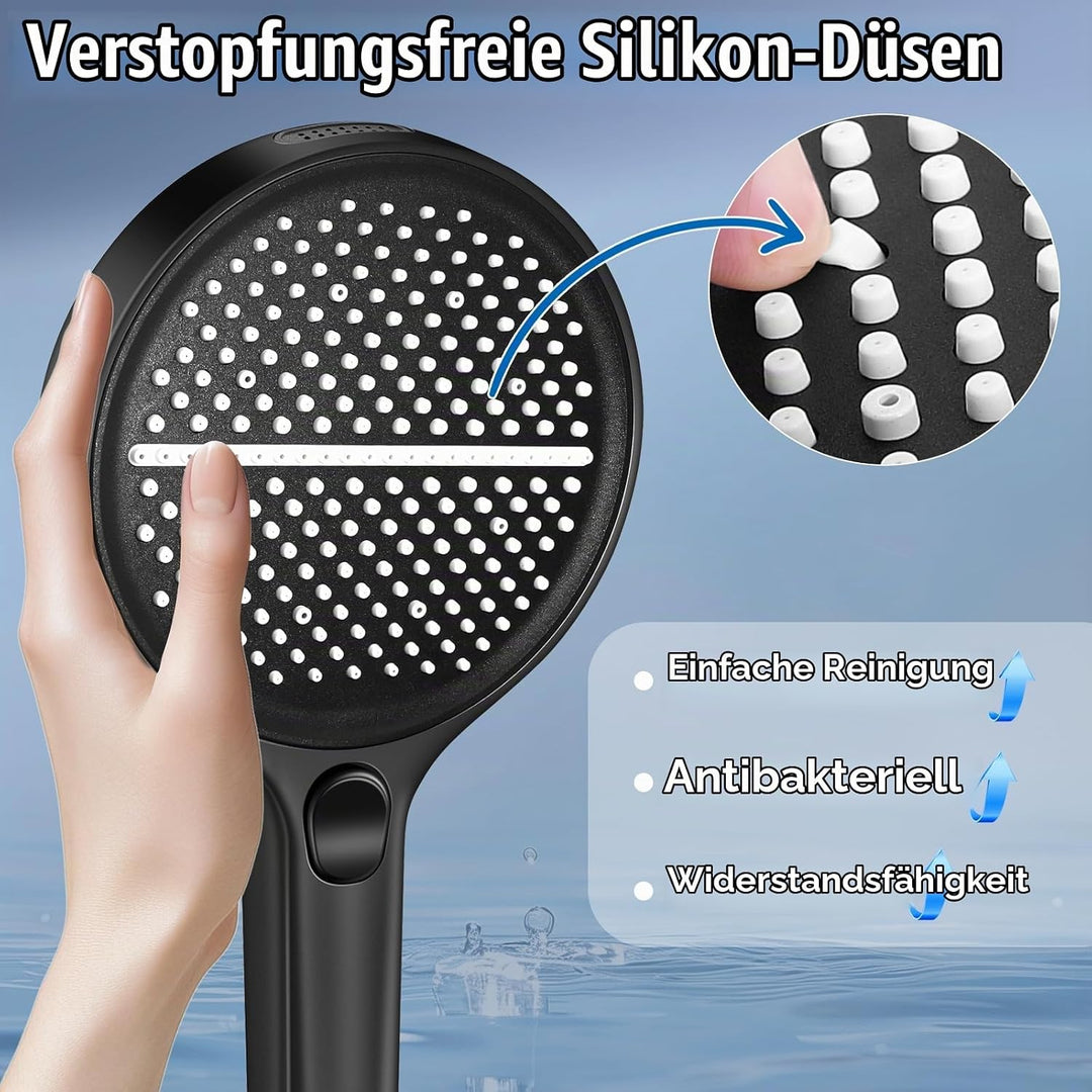 Duschkopf Hochdruck Duschkopf Gross 150mm Handbrause Wassersparender Regendusche 4 Strahlarten XXL D