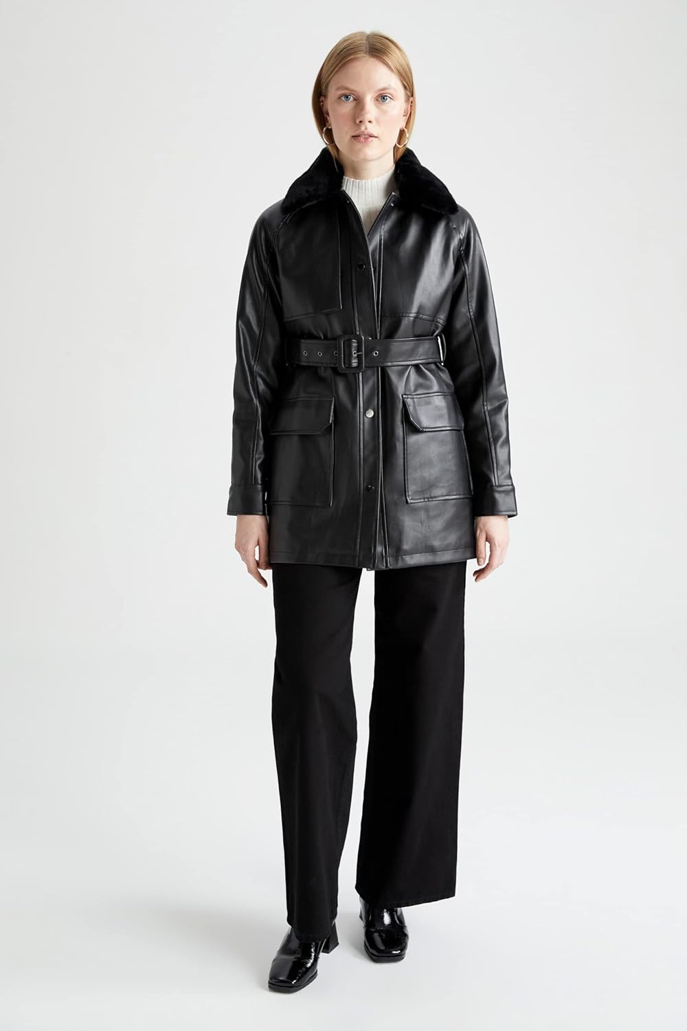 DeFacto Damen Jacket XS Schwarz, XS Schwarz