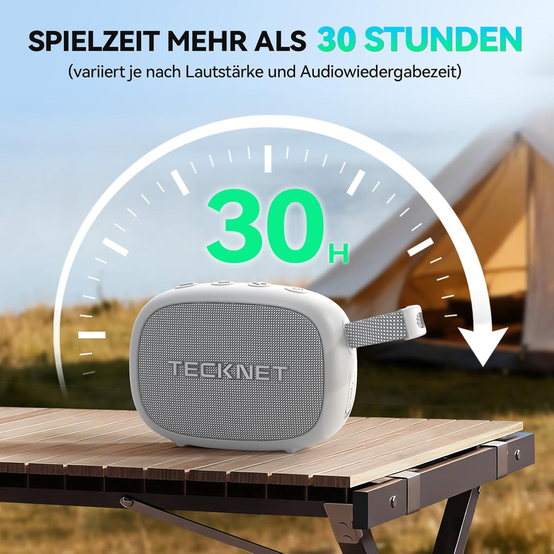 TECKNET Tragbare Bluetooth Lautsprecher, Mini Lautsprecher Bluetooth Musikbox IP67 Wasser- und staub