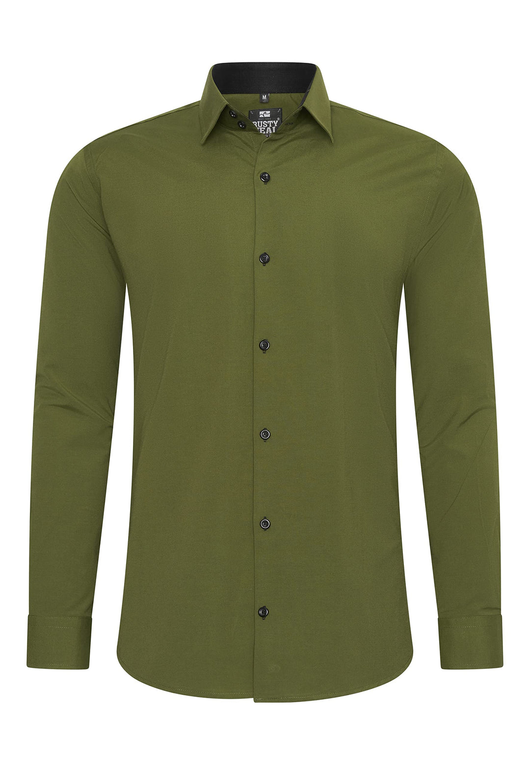 Rusty Neal Herren-Hemd Premium Slim Fit Langarm Stretch Kontrast Hemd Business-Hemden Freizeithemd 5