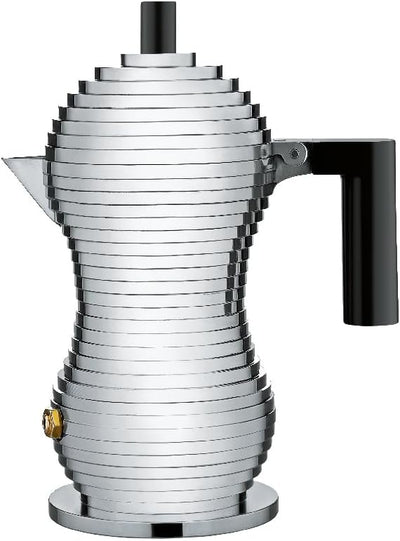 Alessi Kaffeekanne, schwarz, Aluminium, 8.3 x 10.5 x 35