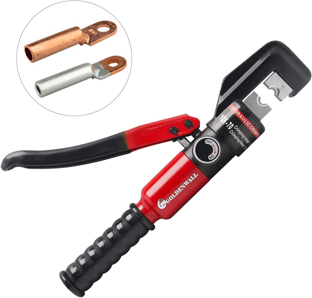 CGOLDENWALL Hydraulische Crimpzange für 10T 4-70m㎡-Rohre mit Isoliertem GriffKabelschuhe Zange 2 Paa