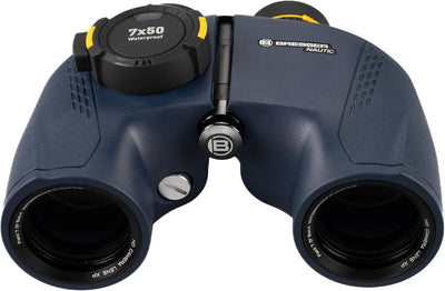 Bresser Fernglas Nautic 7x50 Gen II mit beleuchtetem Kompass, Entfernungs- und Grössenberechnung, Ne