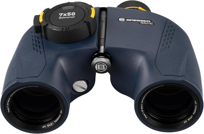 Bresser Fernglas Nautic 7x50 Gen II mit beleuchtetem Kompass, Entfernungs- und Grössenberechnung, Ne