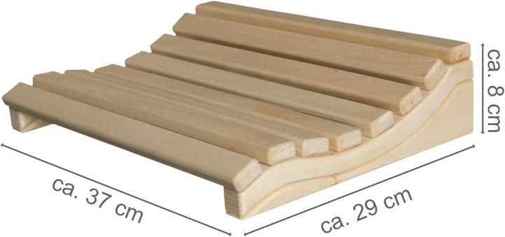 SUNNYDEALS Holz Sauna-Kopfstütze | ergonomische Sauna Kopflehne aus Espenholz | wellenförmiges Sauna