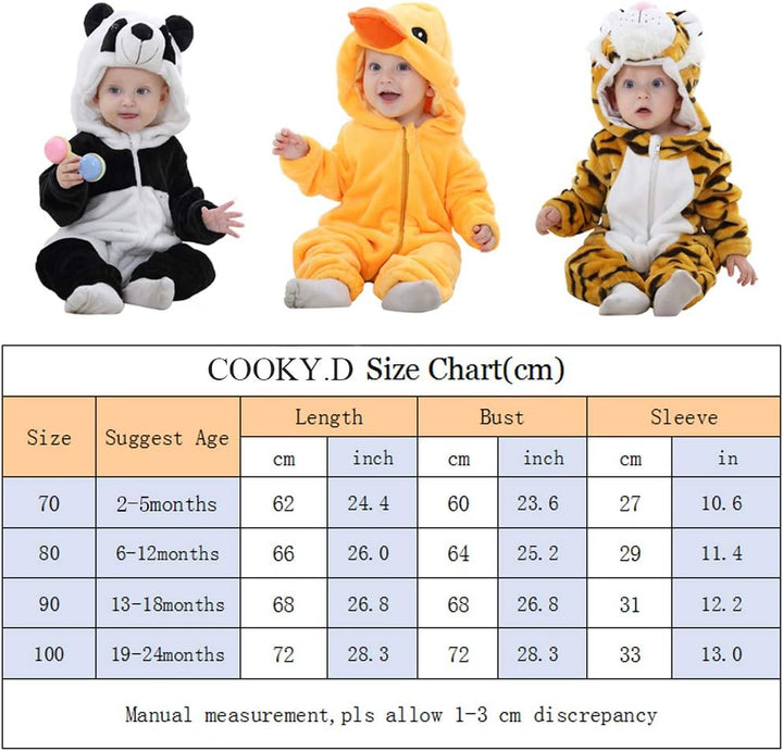 COOKY.D Unisex Winter Hooded Romper Jumpsuit 2-36 Months 3-6 Monate Canard, 3-6 Monate Canard