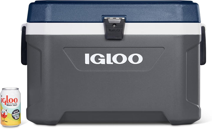 Igloo Maxcold 54 Passiv-Kühlbox, hochwertig Thermobox 51 Liter, Grau, Isolierbehälter für Camping un