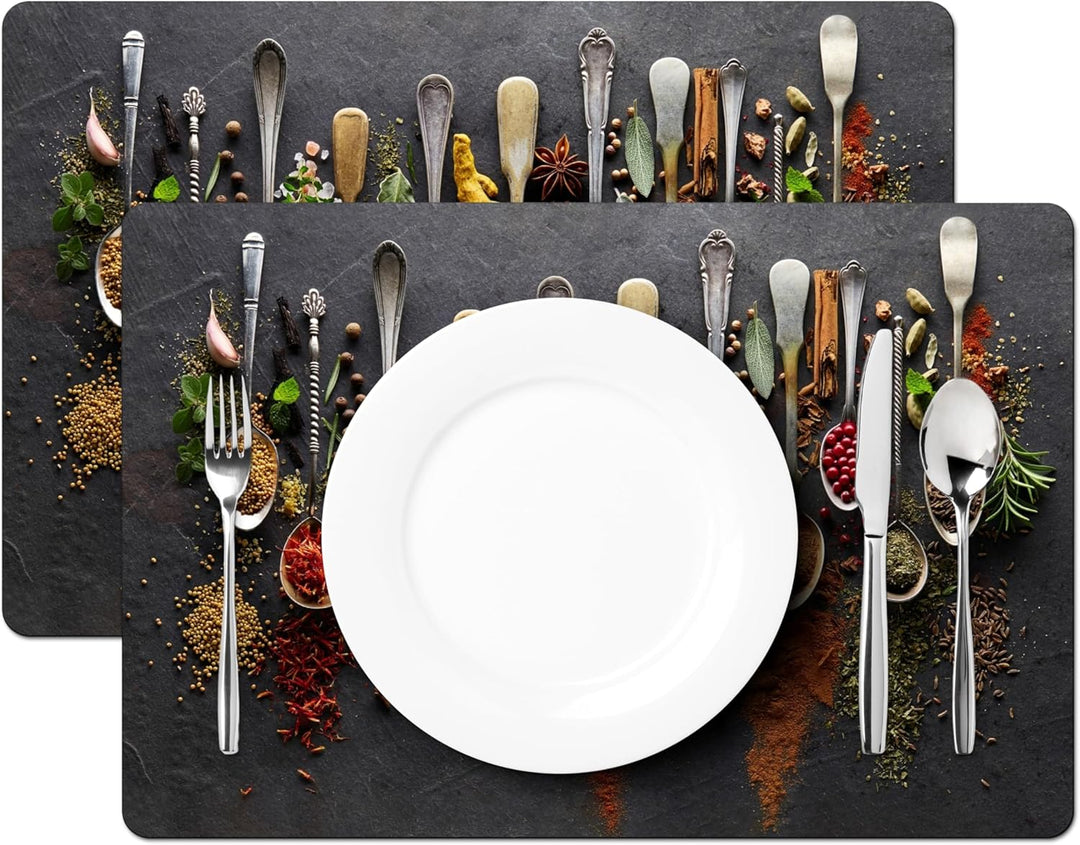 KitchenYeah© Platzsets Abwaschbar 6-Teilig 45x30 cm Tischsets Platzdeckchen Platzset Unterlage Tisch