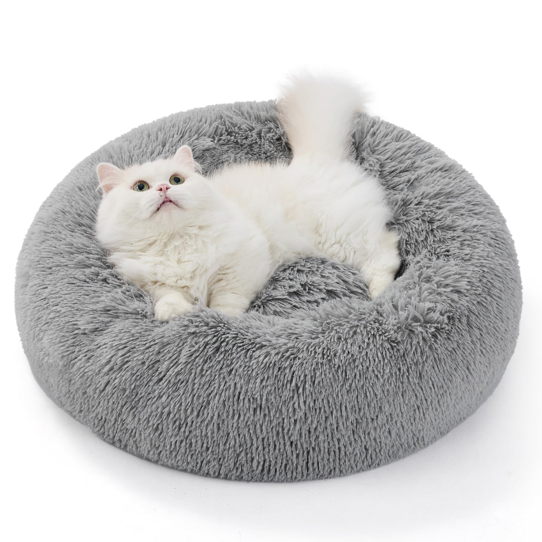 BEDSURE Katzenbett waschbar Flauschiges Hundebett - Ø 50 cm Rund Kissen, Katzenschlafplatz für Katze