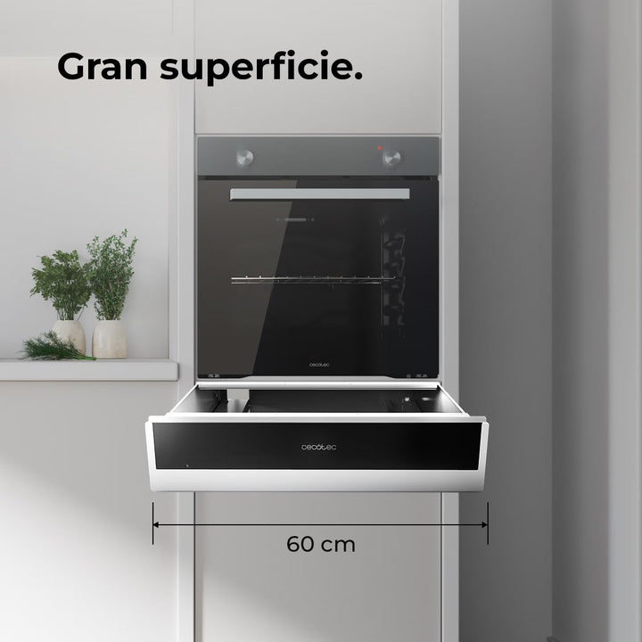 Cecotec Wärmeschubladen 60cm Bolero Hexa WD Edge 470W maximale Leistung, einstellbare Temperatur 30-
