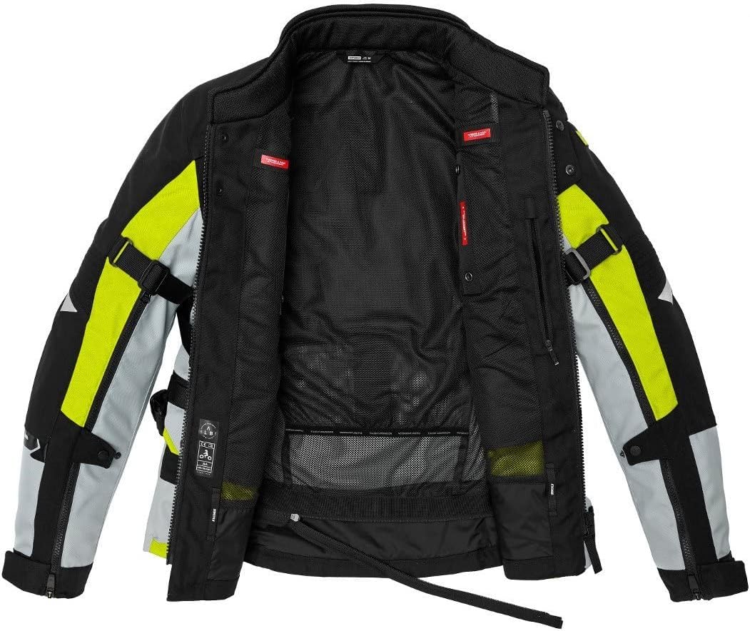 Spidi H2Out Allroad Motorrad Textiljacke (Black/Grey/Yellow,L)