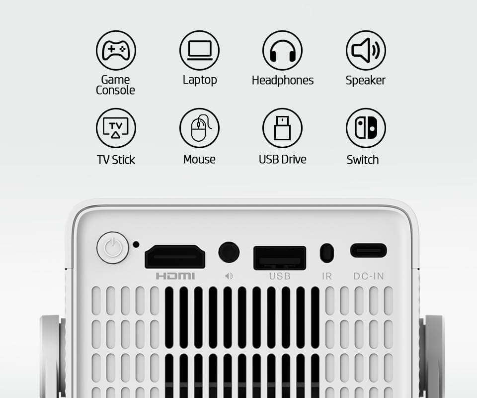 HP MC400 Tragbarer Mini Smart Beamer mit WiFi und Bluetooth, unterstützt 4K mit kurzer Reichweite un