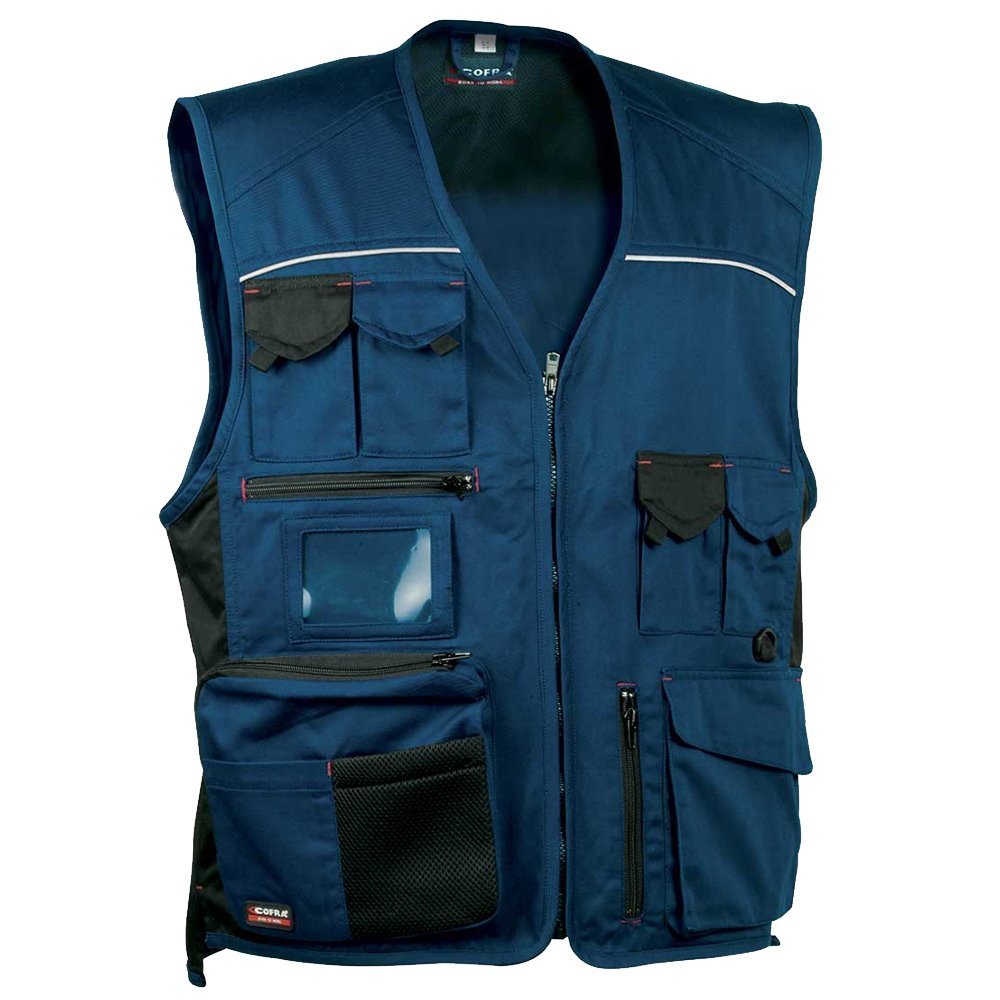Cofra V016-0-02.Z48 Arbeit Weste "Expert", marineblau/Schwarz, 48 Marineblau / Schwarz 48, Marinebla