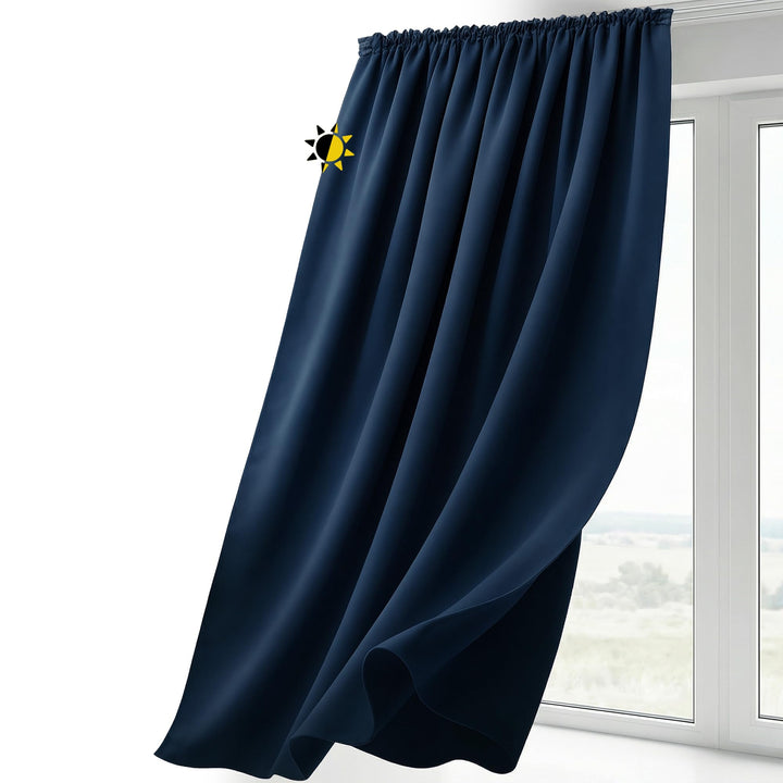 BEAUTEX Verdunkelungsgardine mit Kräuselband U-Band, Blackout Vorhang Blickdicht abdunkelnd, Grösse