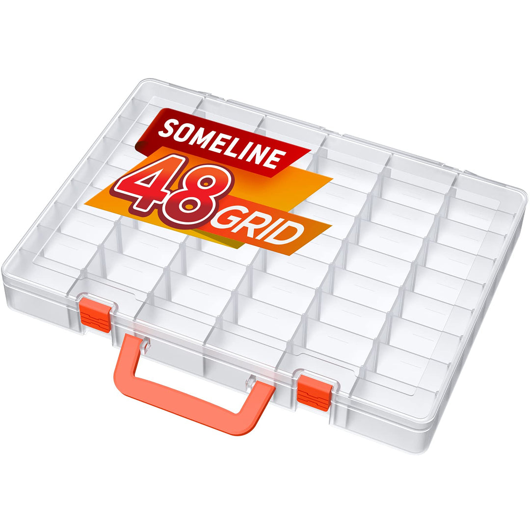 SOMELINE® Sortimentskasten mit 48 Fächern | Stabile Sortierbox für Schrauben, Kleinteile, Klein- und