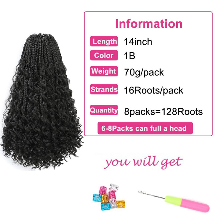 WoWCFyyds Häkelnadeln, 35,6 cm, 35,6 cm, Goddess Box, Zöpfe, Häkeln, lockiges Haar, 3 x synthetische