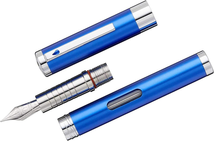 DIPLOMAT NEXUS Füllhalter Edelstahlfeder mit Tintenglas blau/Federstärken: B/Füllfederhalter/Handgef