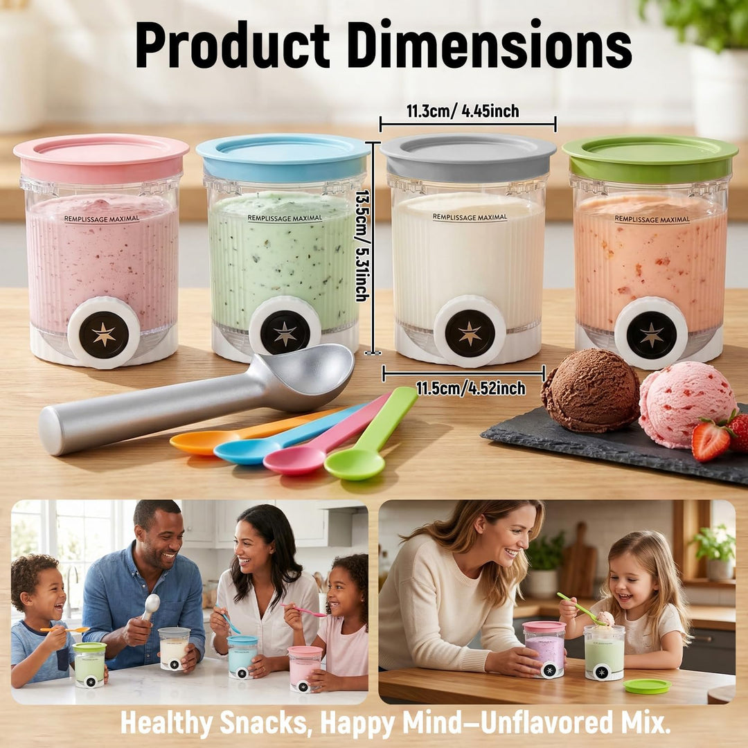 Behälter Kompatibel mit Ninja Swirl CREAMi,für Ninja CREAMi Eiscreme und Softeismaschine, 2 Stück Be