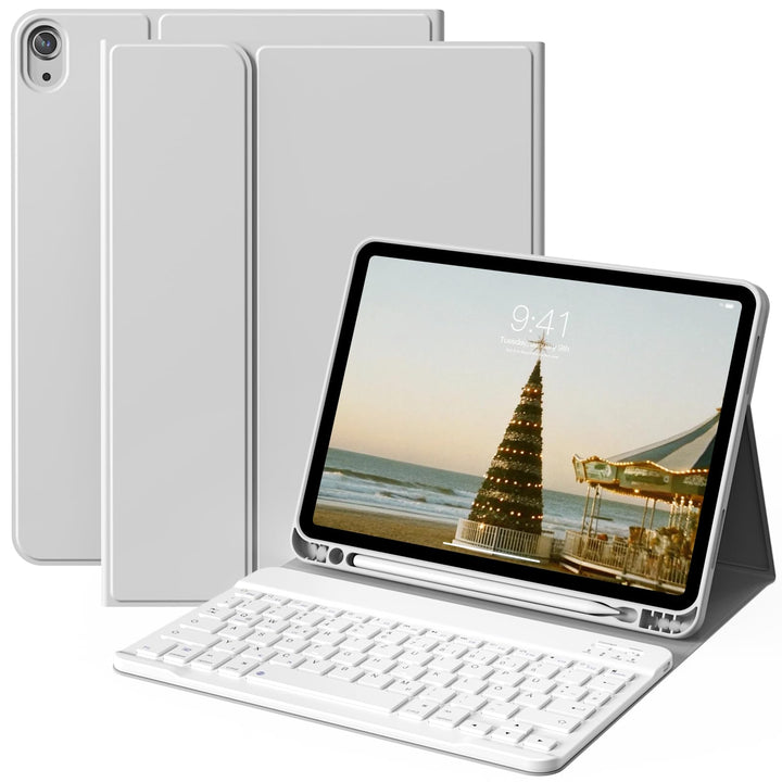 zoyu Tastatur Hülle für iPad Air 6 11 Zoll 2024, iPad Air 5/4 (2022/2020) 10,9 Zoll, QWERTZ-Layout,
