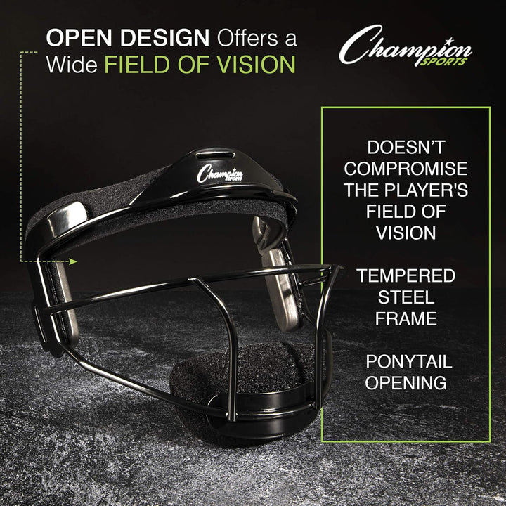 Champion Sports Softball-Gesichtsmaske – strapazierfähiger Fielder-Kopfschutz – Premium-Sport-Zubehö