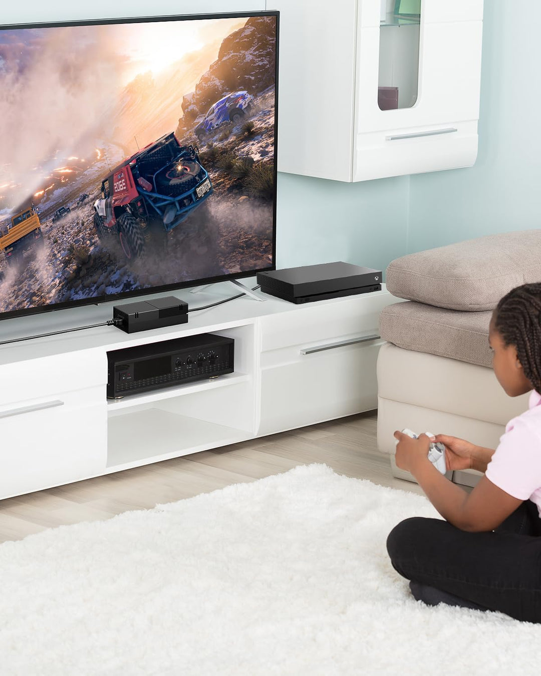 Xbox One Netzteil für Xbox One Konsolen Adapter Ladegerät mit EU Ladekable onsole Ersatz Kit Netztei