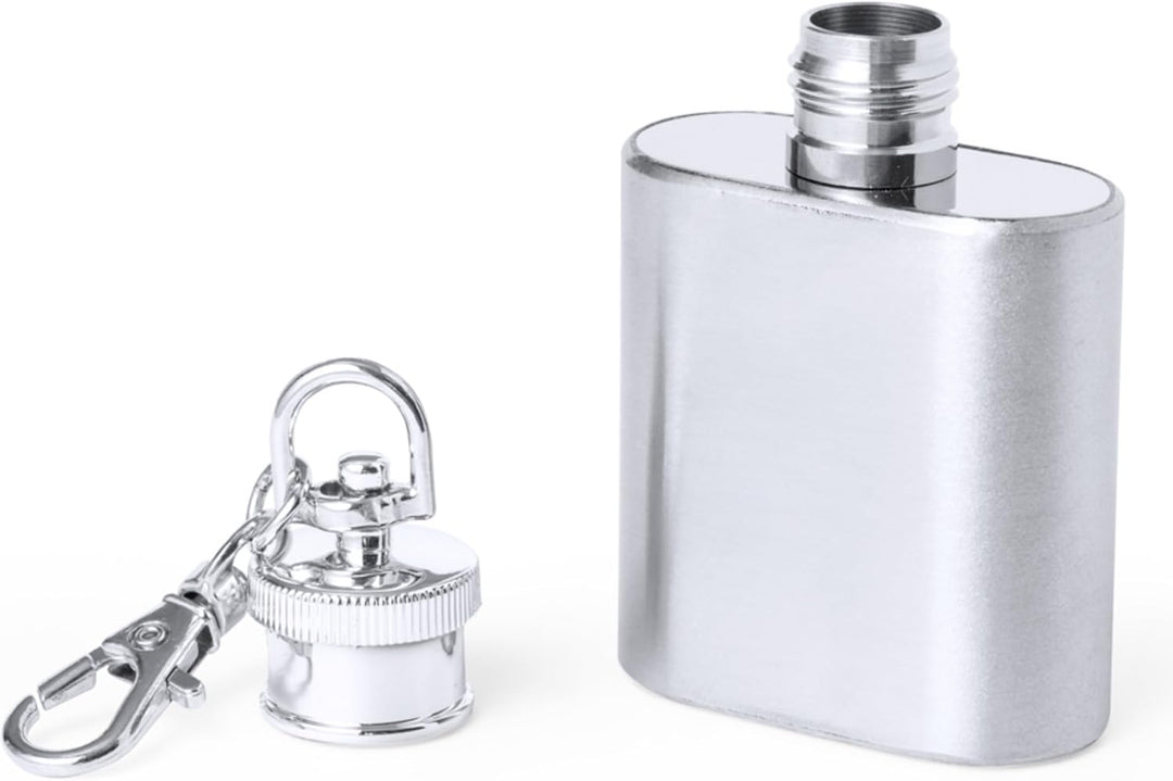 Mini Flachmann 30 mL Schlüsselanhänger Hip Flask Edelstahl Flachmänner für Obstler, Whiskey, Cognac