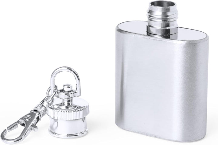 Mini Flachmann 30 mL Schlüsselanhänger Hip Flask Edelstahl Flachmänner für Obstler, Whiskey, Cognac