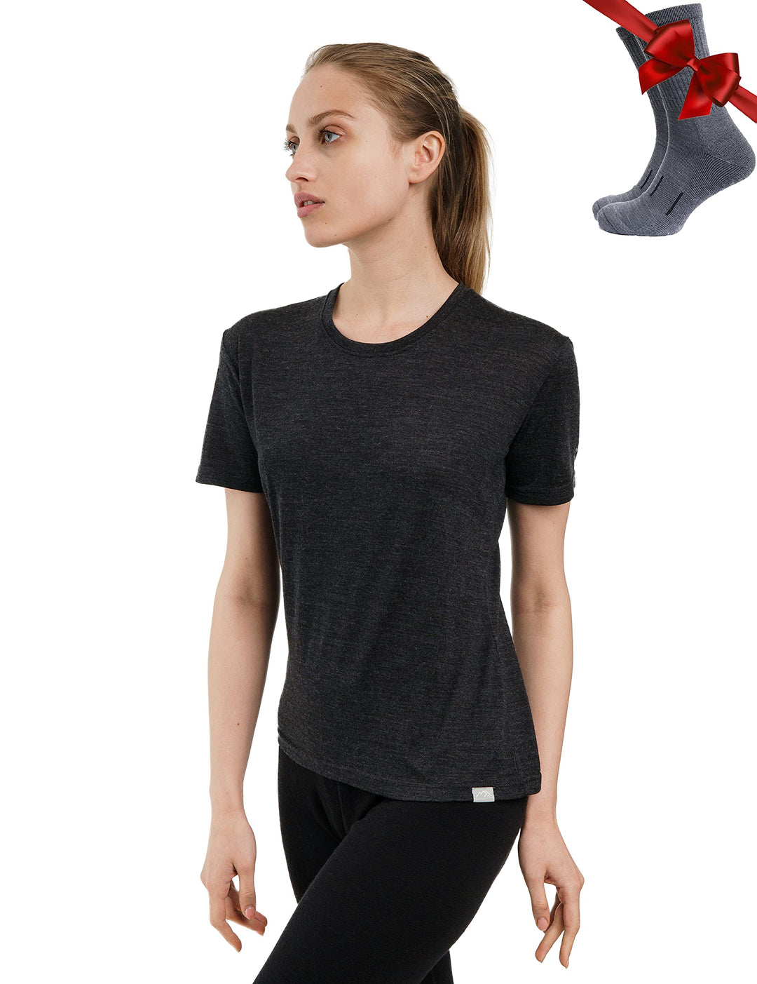 Merino.tech Merinowolle T-Shirt Damen - 100% Merinowolle Leichte Basisschicht Damen Kurzarm T-Shirt